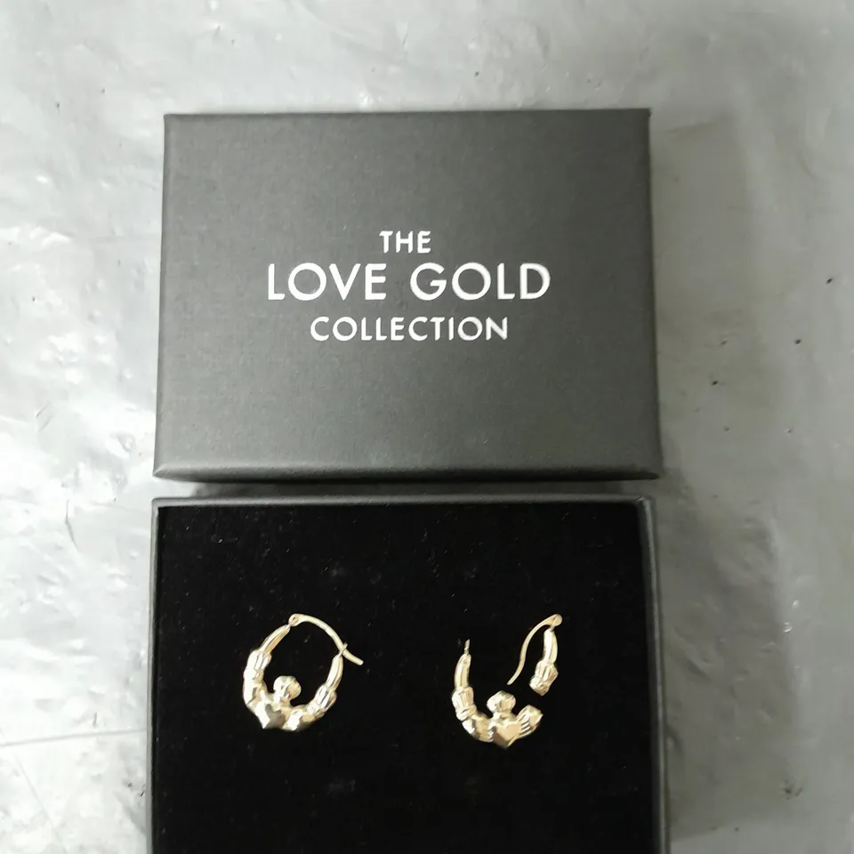 THE LOVE GOLD COLLECTION CLADAGH CREOLE HOOP EARRINGS