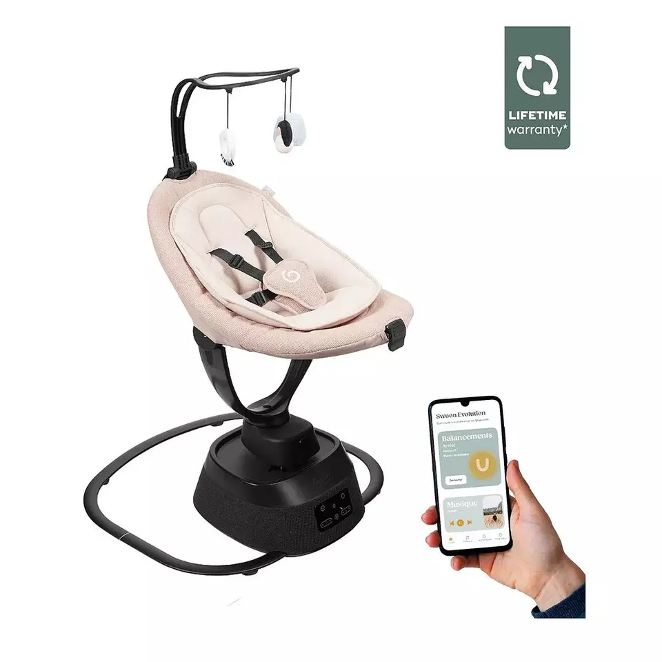 BABYMOOV SWOON EVOLUTION SMART APP CONNECTED BABY SWING/ROCKER - MOCCA