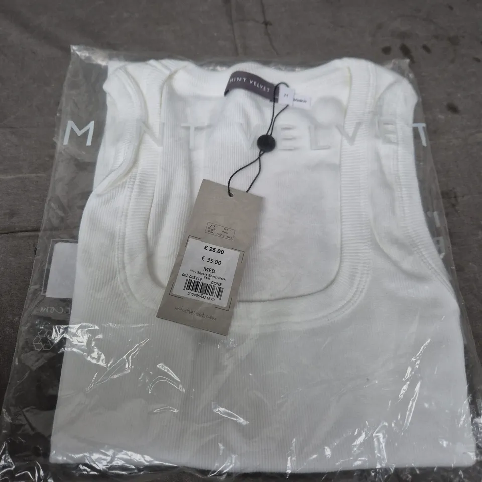 MINT VELVET IVORY SQUARE-NECK VEST TOP, WOMEN'S, SIZE MED