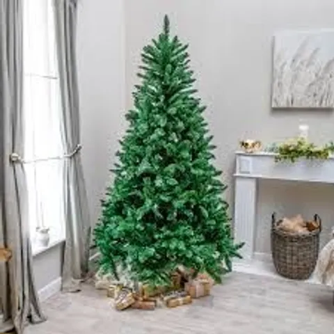 BOXED ARTIFICIAL CHRISTMAS TREE - 137×137×215CM PVC GREEN