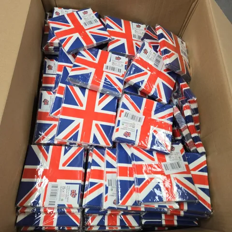 BOX OF ASSORTED UNION JACK PRINT NAPKINS - COLLECTION ONLY 