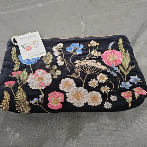 ELIZABETH SCARLETT CHARCOAL VELVET EVERYDAY POUCH