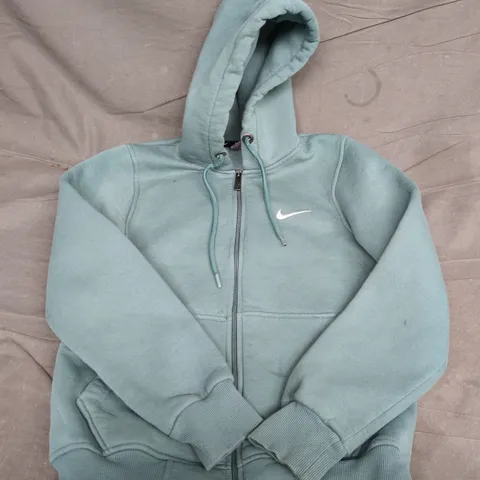 NIKE LOGO ZIP HOODIE IN SEA GREEN - LARGE
