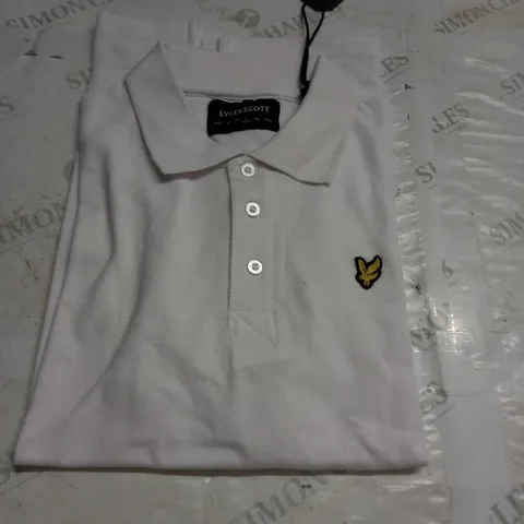 LYLE & SCOTT WHITE POLO SHIRT - L