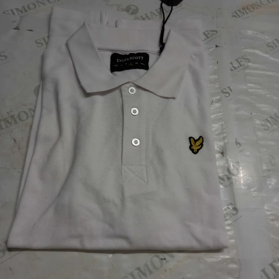 LYLE & SCOTT WHITE POLO SHIRT - L