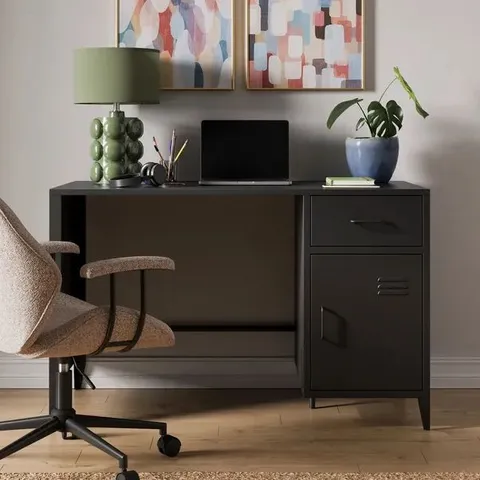 BOXED HELGA METAL DESK - BLACK (1 BOX)