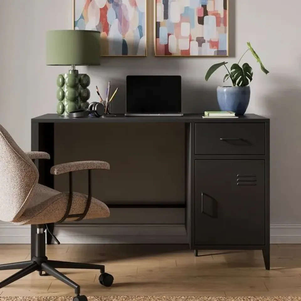 BOXED HELGA METAL DESK - BLACK (1 BOX)