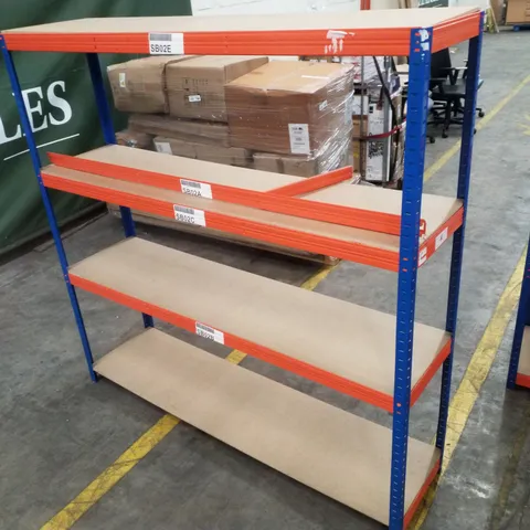 4-TIER SHELVING UNIT 180×180×45CM - BLUE & ORANGE