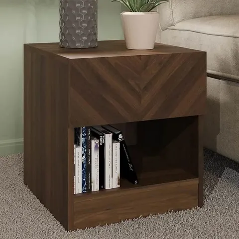 BOXED GFW CATANIA SINGLE DRAWER SINGLE SHELF ROYAL WALNUT LAMP TABLE (1 BOX)