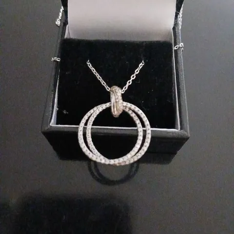 DIAMONIQUE 30TH ANNIVERSARY STERLING SILVER RHODIUM PLATED NECKLACE