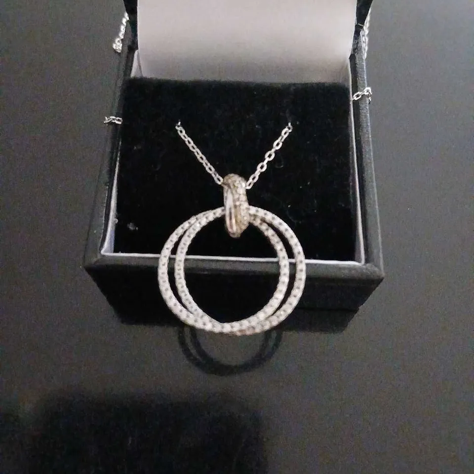 DIAMONIQUE 30TH ANNIVERSARY STERLING SILVER RHODIUM PLATED NECKLACE