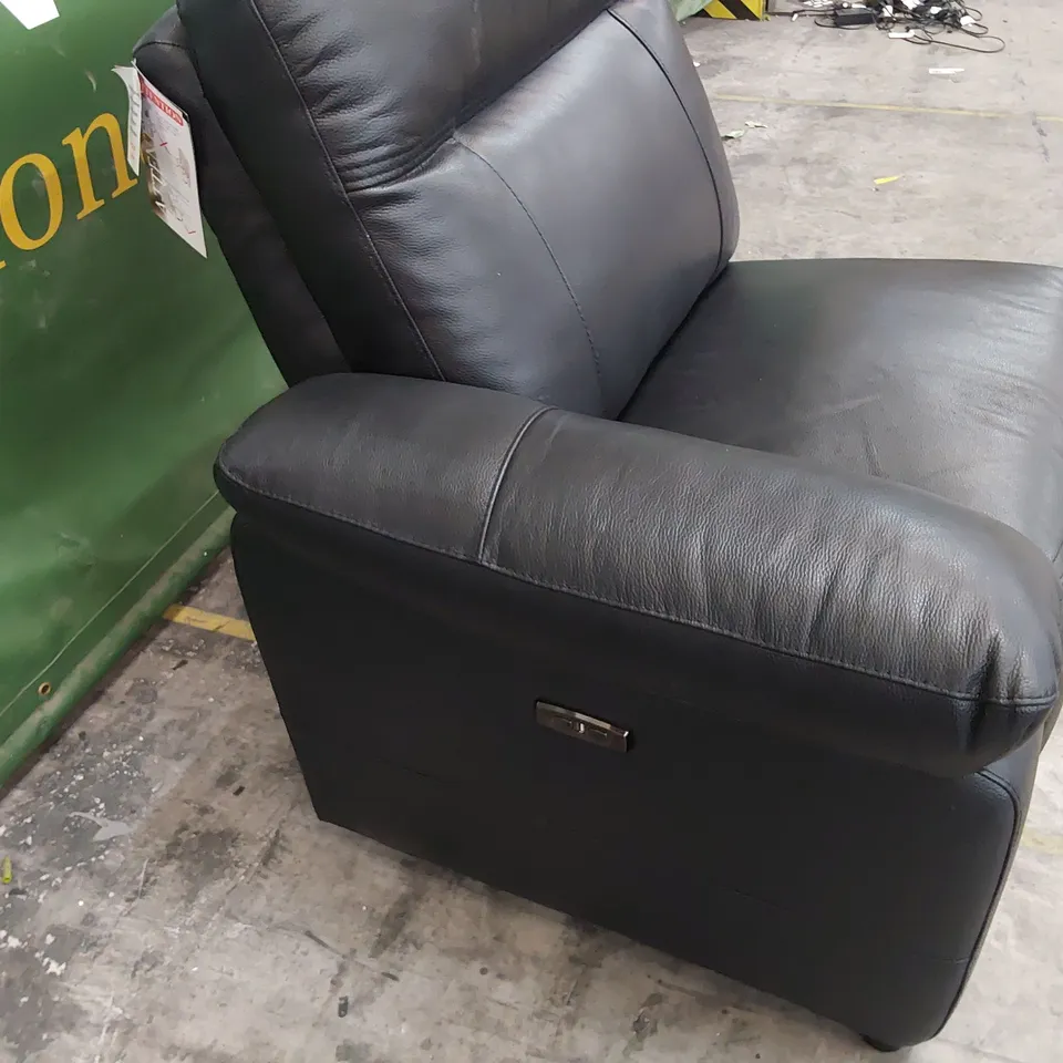 POWER RECLINING SECTION BLACK LEATHER 
