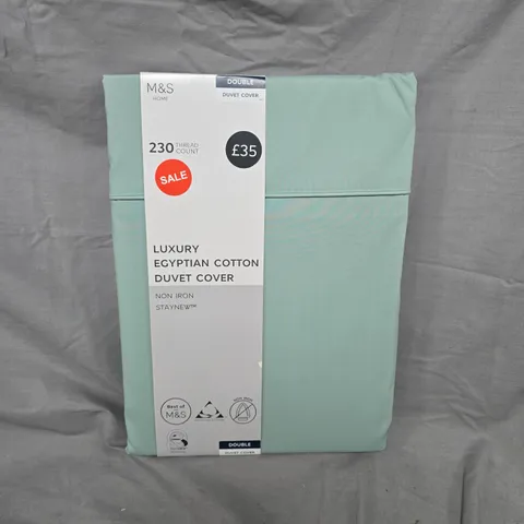 M&S HOME LUXURY EGYPTIAN COTTON DUVET COVER IN GREEN