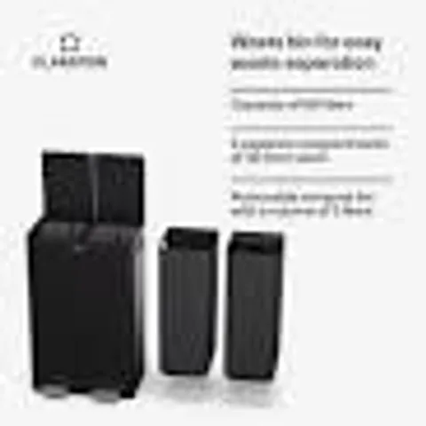 KITCHEN BIN 60L RECYCLE WASTE SEPARATOR 3L COMPOST BIN DUSTBIN SOFT CLOSE BLACK