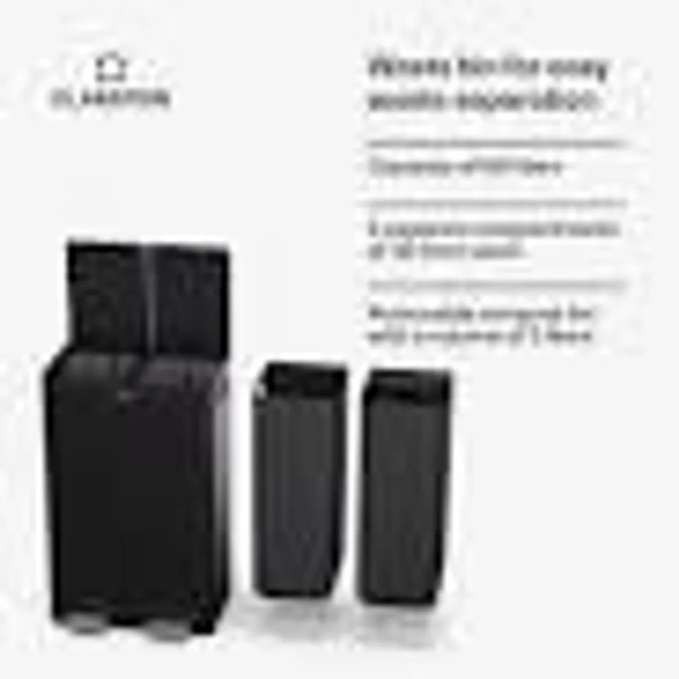 KITCHEN BIN 60L RECYCLE WASTE SEPARATOR 3L COMPOST BIN DUSTBIN SOFT CLOSE BLACK