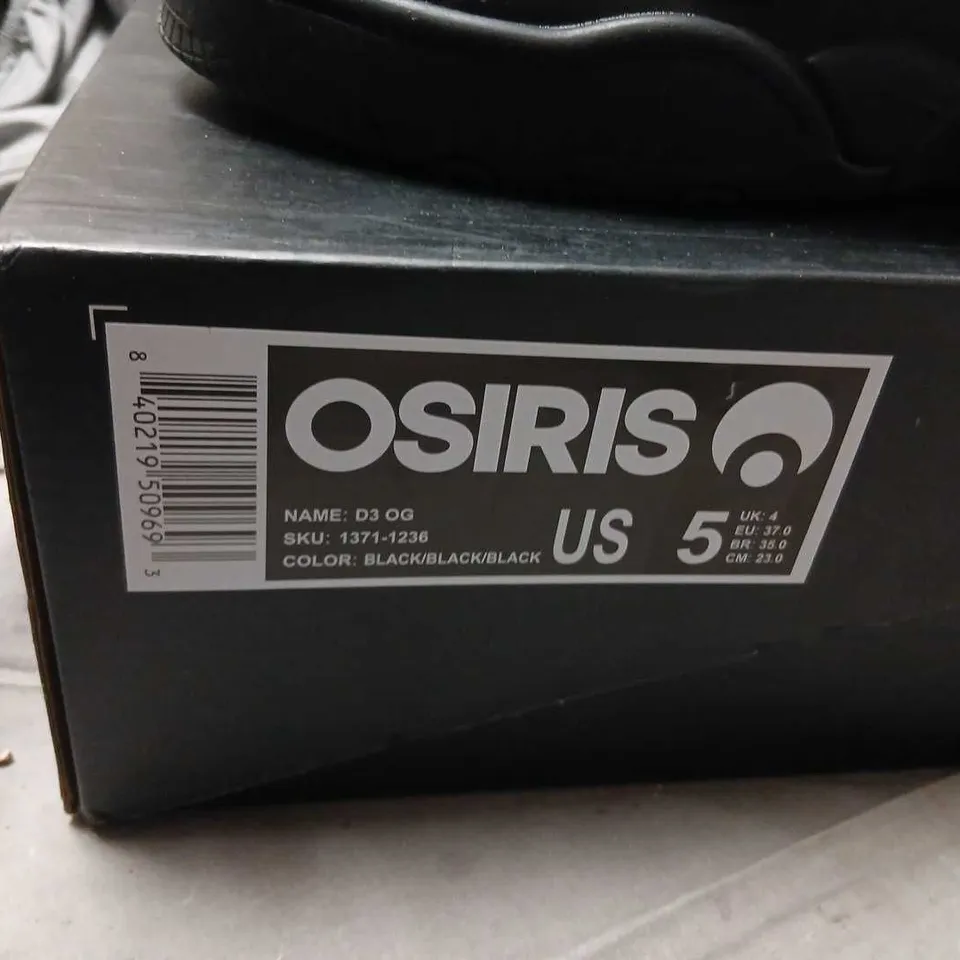OSIRIS D3 OG SNEAKERS – BLACK, UK 4 (US 5, EU 37)
