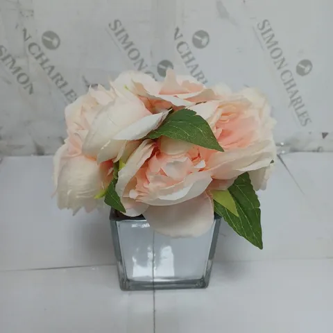 BOXED JULIEN MACDONALD PEONIES & ROSE IN PASTEL PINK