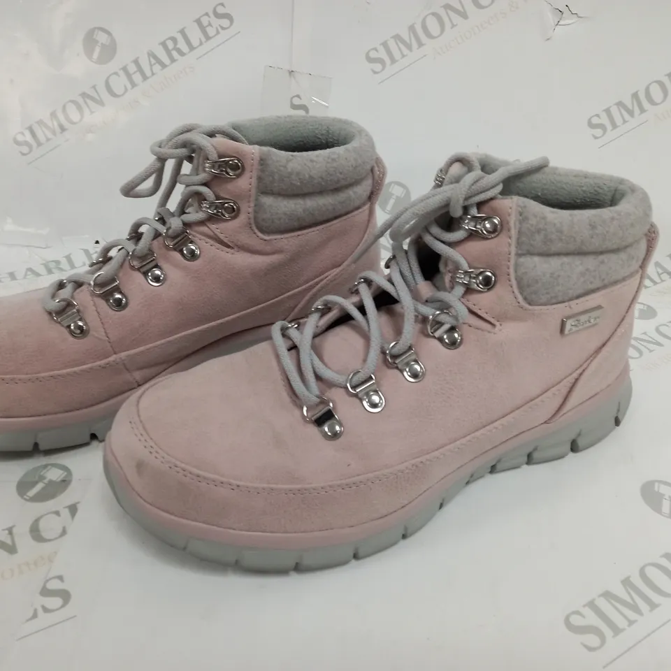 UNBOXED SKECHERS WARM BLUSH BOOTS, BLUSH - SIZE 6