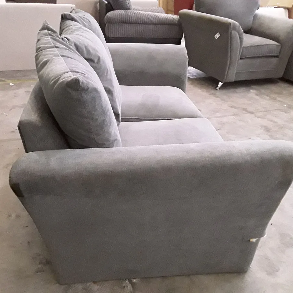 QUALITY DESIGNER 2 SEATER SOFA - GREY FABRIC