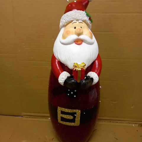FESTIVE PRE-LIT LARGE GLASS CHRISTMAS CHARACTER - SANTA