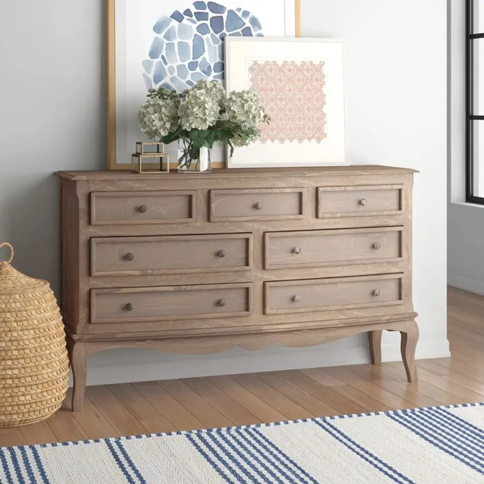 BOXED BURG 7-DRAWER CHEST OF DRAWERS (1 BOX)