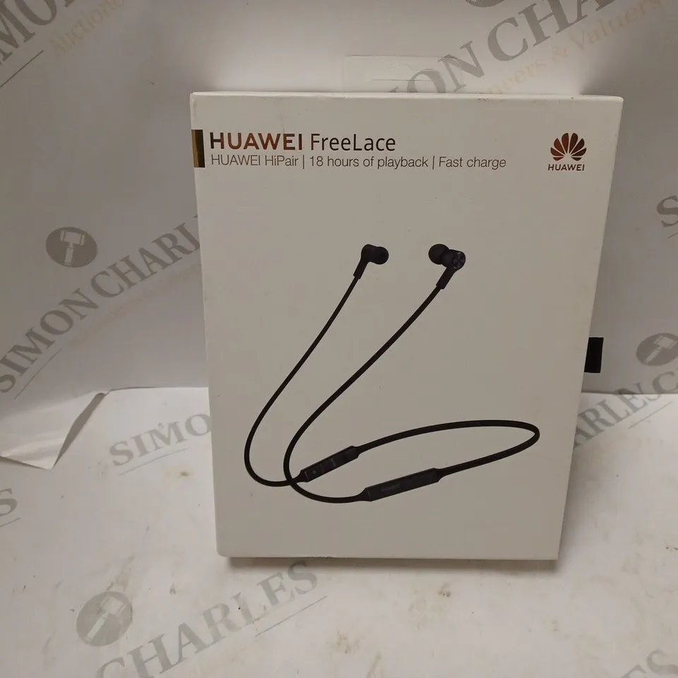 BOXED HUAWEI FREELACE BLUETOOTH EARBUDS IN BLACK