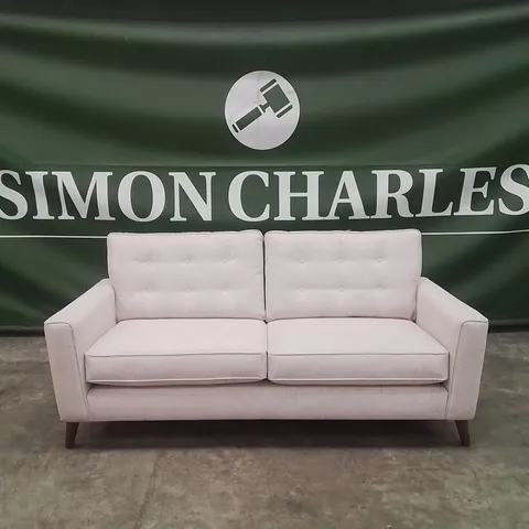 QUALITY DESIGNER EX SHOWROOM 3 SEATER FABRIC UPHOLSTERED SOFA