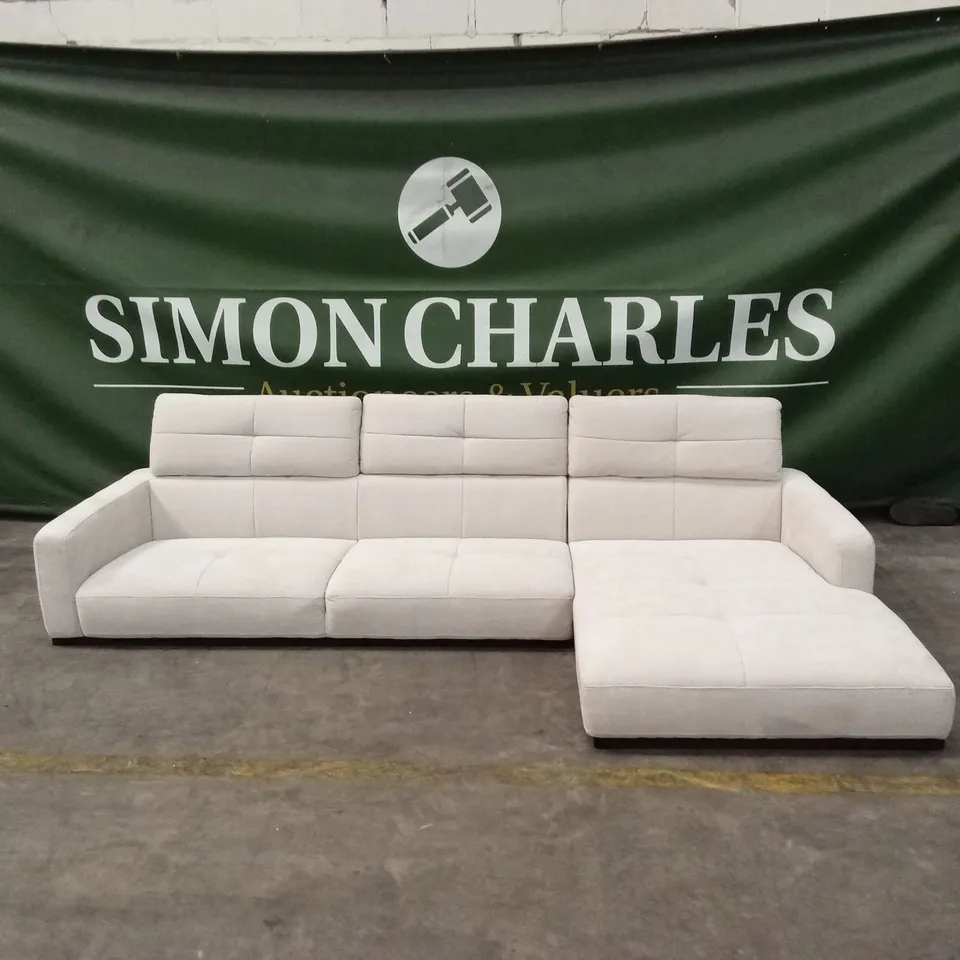 DANETTI COLTON RIGHT HAND CORNER CHAISE IVORY WOVEN CHENILLE RRP £2549