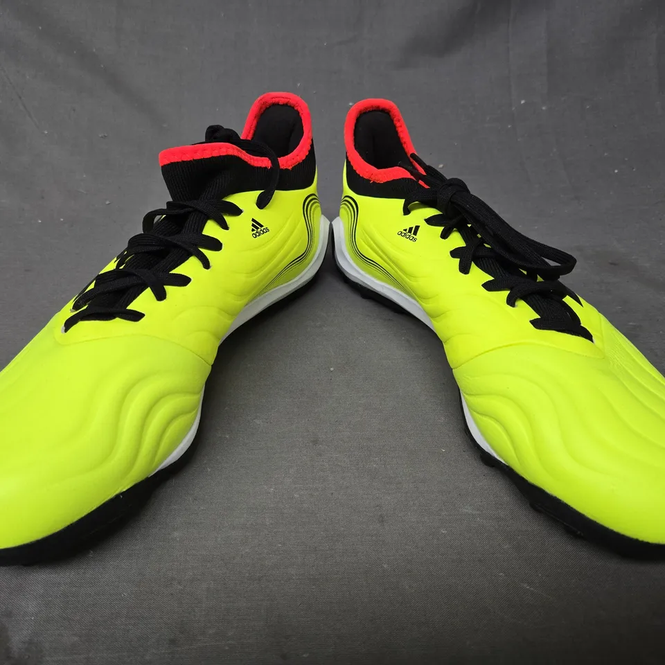 PAIR OF ADIDAS COPA SENSE 3 SHOES IN NEON LIME GREEN UK SIZE 7