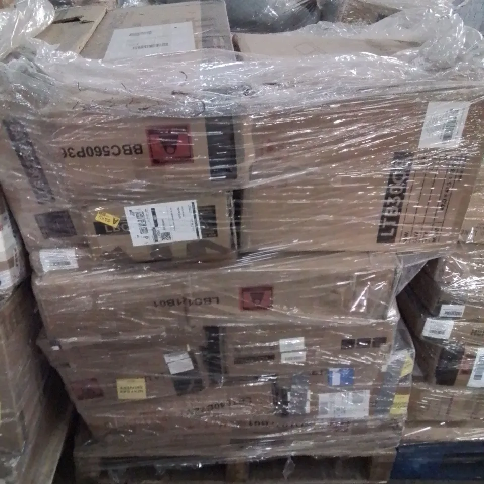 PALLET CONTAINING VARIOUS ASSORTED BOXED ITEMS TO INCLUDE: BATHROOM CABINET, PEDAL BIN, LAUNDRY HAMPER ECT.