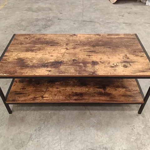 WOODEN COFFEE TABLE WITH METAL LEGS