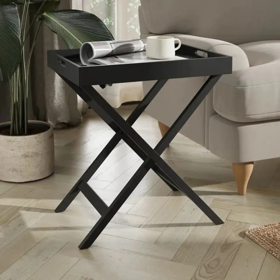 BOXED FLOSSIE TRAY TABLE - BLACK (1 BOX)