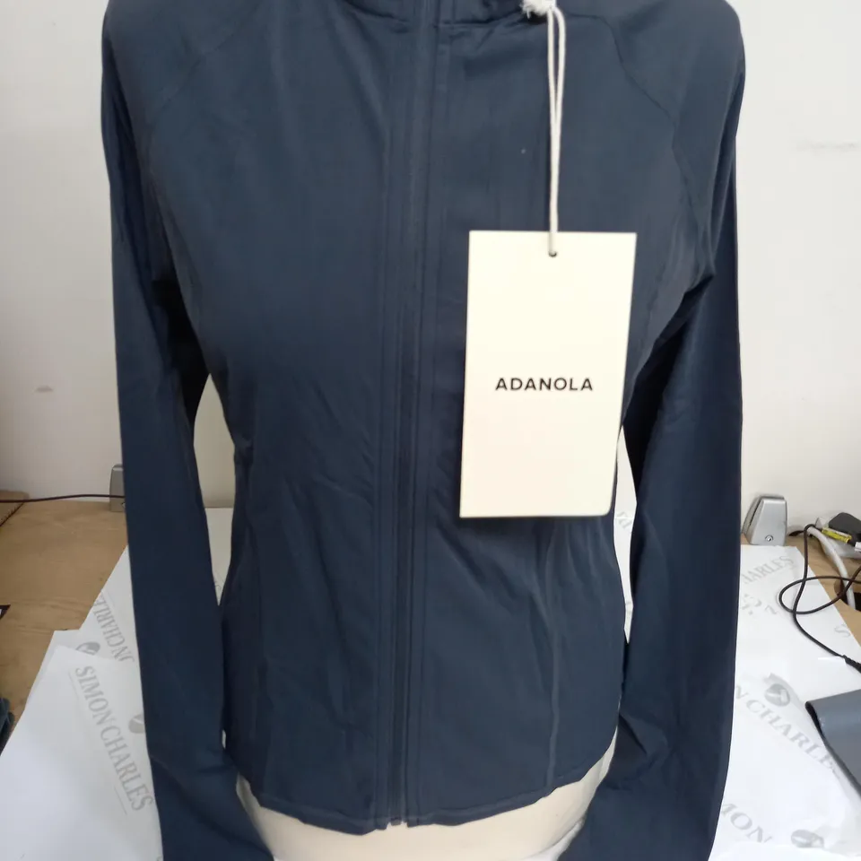 ADANOLA ULTIMATE LONG SLEEVE ZIP UP TOP IN MIDNIGHT BLUE - XXL