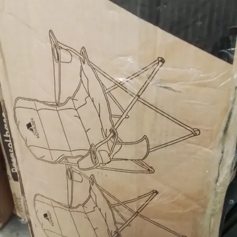 BOXED VOYAGER SET OF 2 PADDED CAMPING CHAIRS GREY