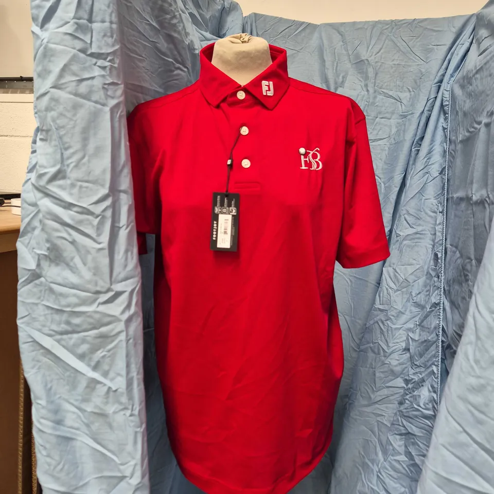 FOOTJOY PIQUE SS SHIRT ATH RED - SIZE MEDIUM (M)