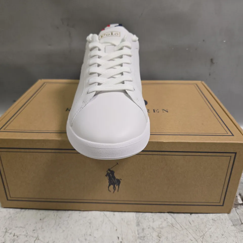 BOXED PAIR OF POLO RALPH LAUREN SHOES IN WHITE SIZE UK 9