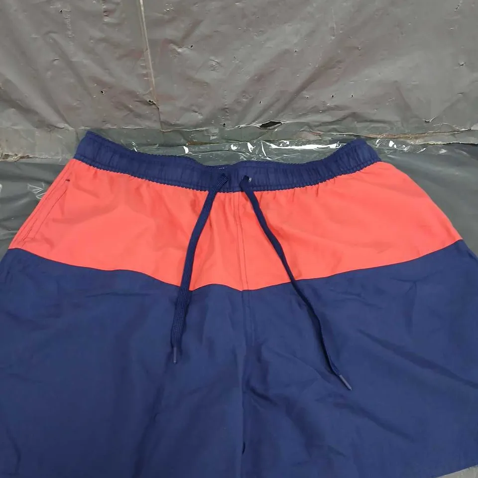 ADIDAS SWIM SHORTS BLUE/RED SIZE LARGE