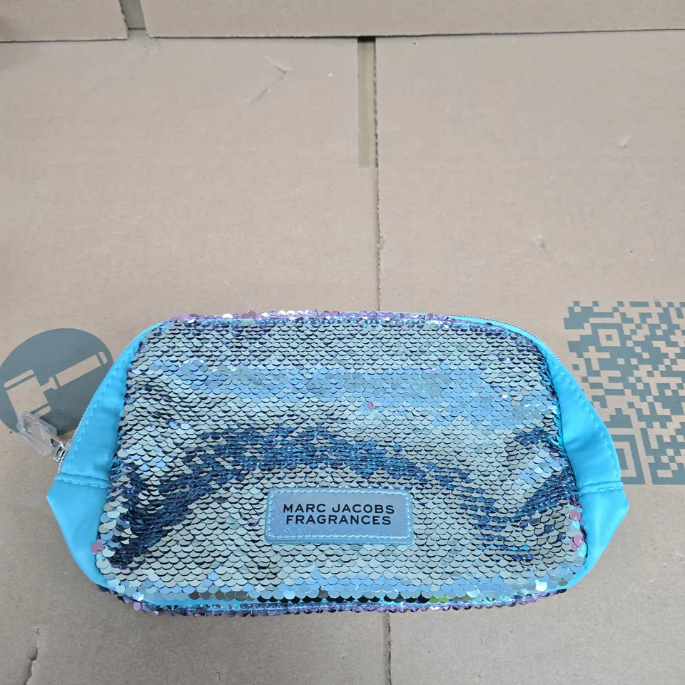 MARC JACOBS FRAGRANCES SEQUIN COSMETICS BAG BLUE