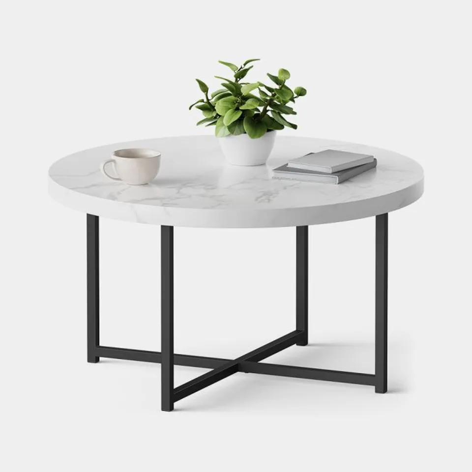 BOXED VONHAUS MOSLEY MARBLE LOOK COFFEE TABLE (1 BOX)
