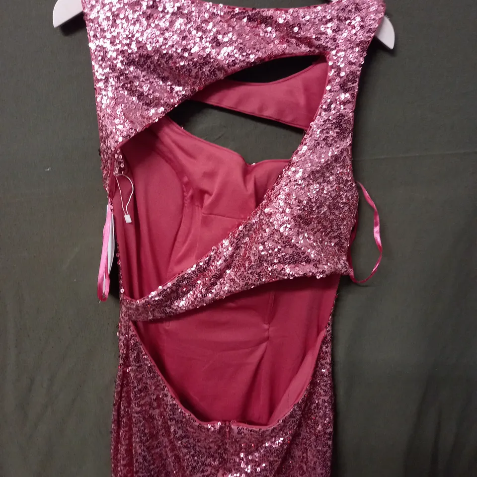 PINK SEQUIN EMBELLISHED OCCASIONAL DRESS - 12