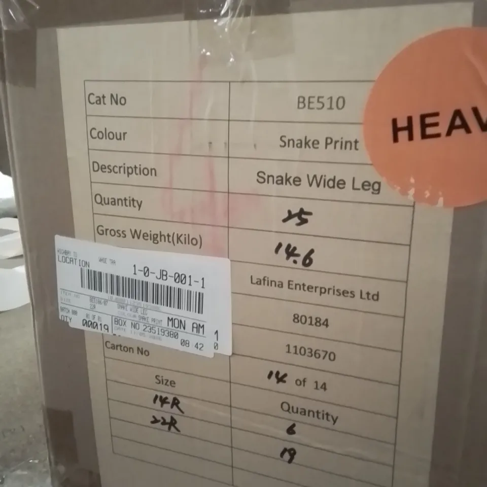 BOXED BRAND NEW APPROXIMATELY 15 SIMPLY BE SNAKE WIDE WOMENS PANTS SIZE 22R