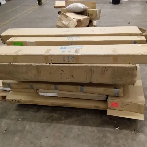 PALLET OF ASSORTED INCOMPLETE DESIGNER FURNITURE PARTS AND PIECES 