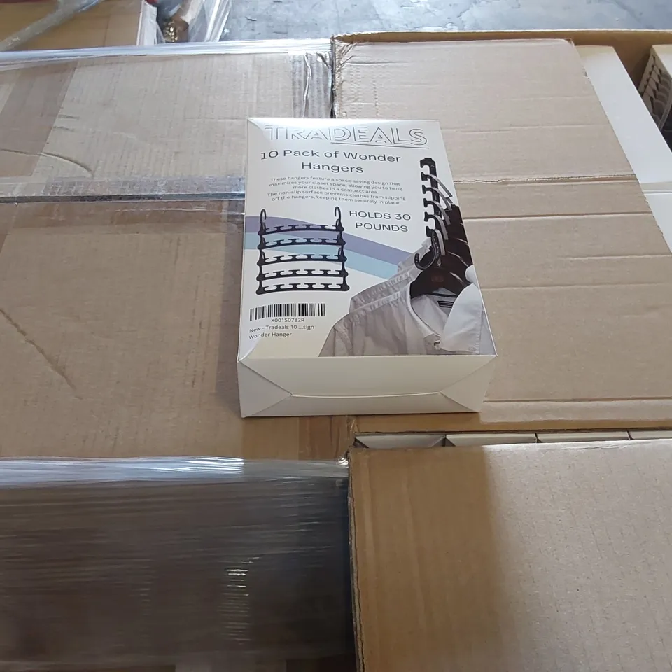 PALLET OF APPROXIMATELY 375X BOXED 10 PACKS OF WONDER HANGERS