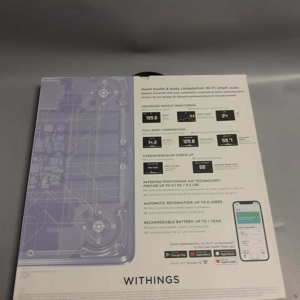 BOXED WITHINGS BODY CARDIO SMART SCALE