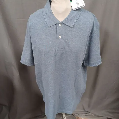 JOHN LEWIS SUPIMA PIQUE SHORT SLEEVE POLO IN BLUE SIZE L