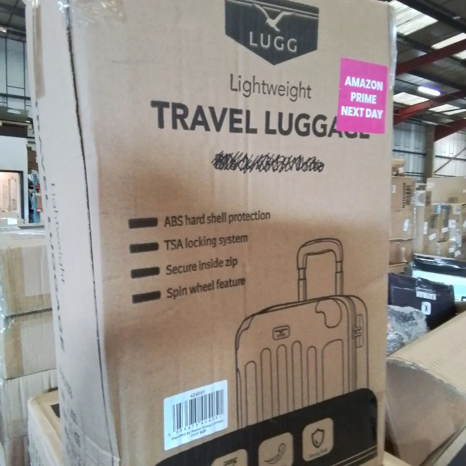 BOXED LIGHTWEIGHT TRAVEL LUGGAGE SUITCASE (COLOURS VARY)