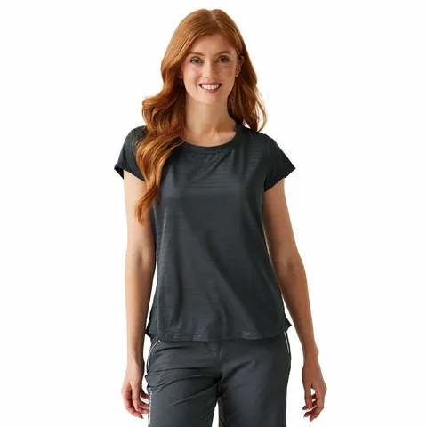 REGATTA WOMENS LIMONITE VII SHORT SLEEVE T-SHIRT SEAL GREY SIZE 10