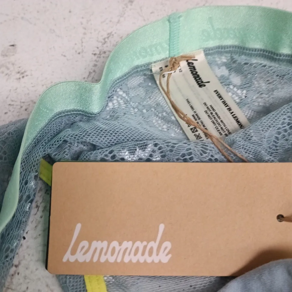 LEMONADE TRILOGY HIGH WAIST LACE BRAZILIAN – DENIM BLUE, UK 12
