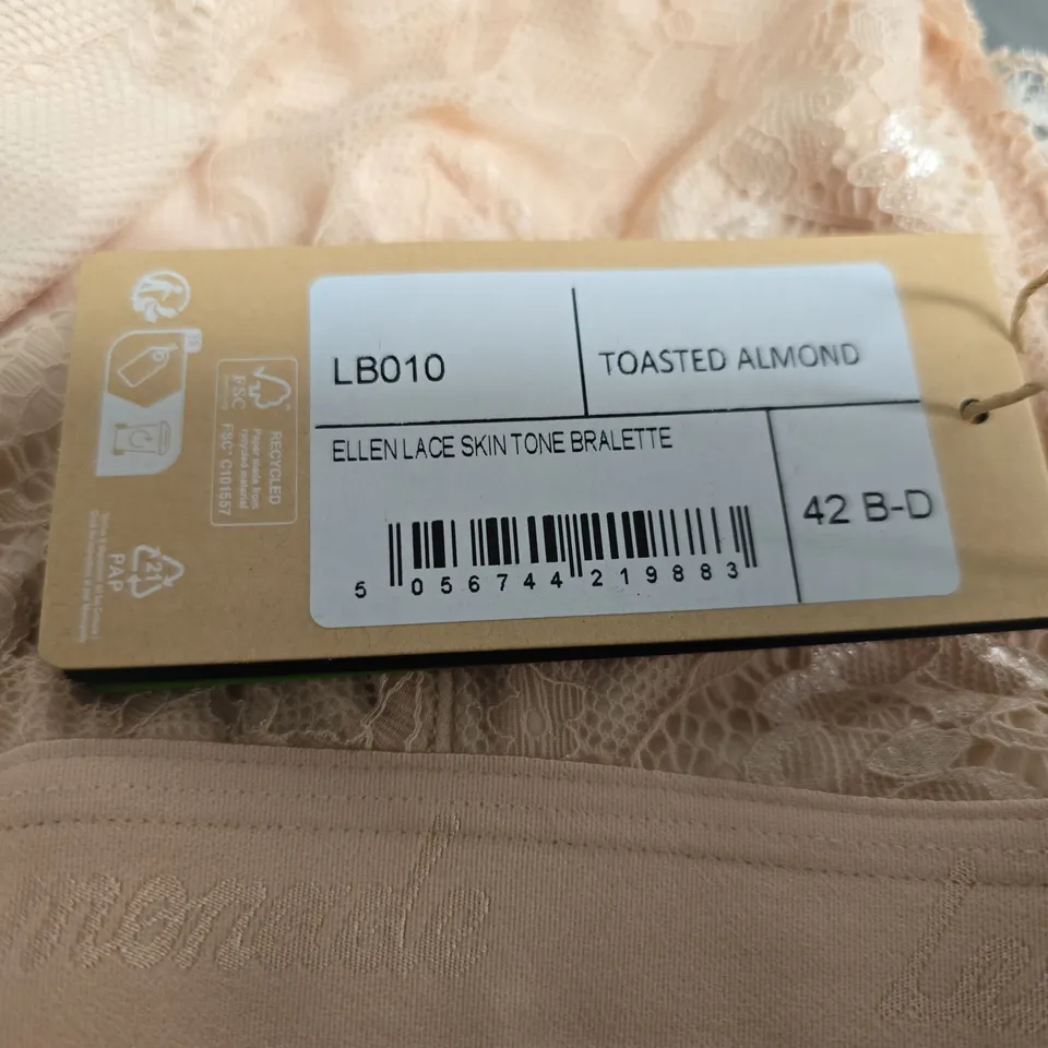 LEMONADE ELLEN LACE SKIN TONE BRALETTE – TOASTED ALMOND -SIZE 42B-D