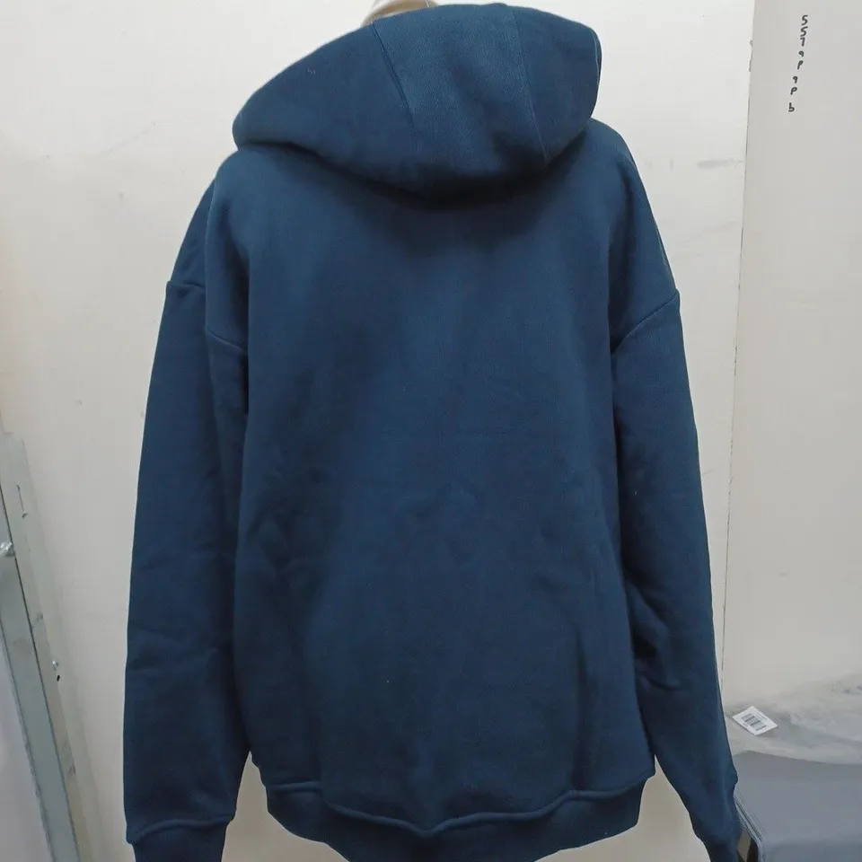 ARNE RELAXED ZIP THROUGH HOODIE IN NAVY - SIZE MEDIUM